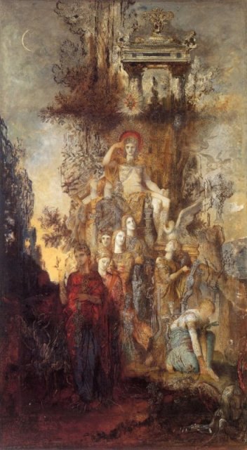 "The muses leaving their father Apollo to go out and light the world", de Gustave Moreau.